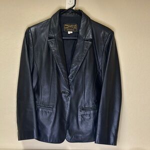 Classic black leather jacket